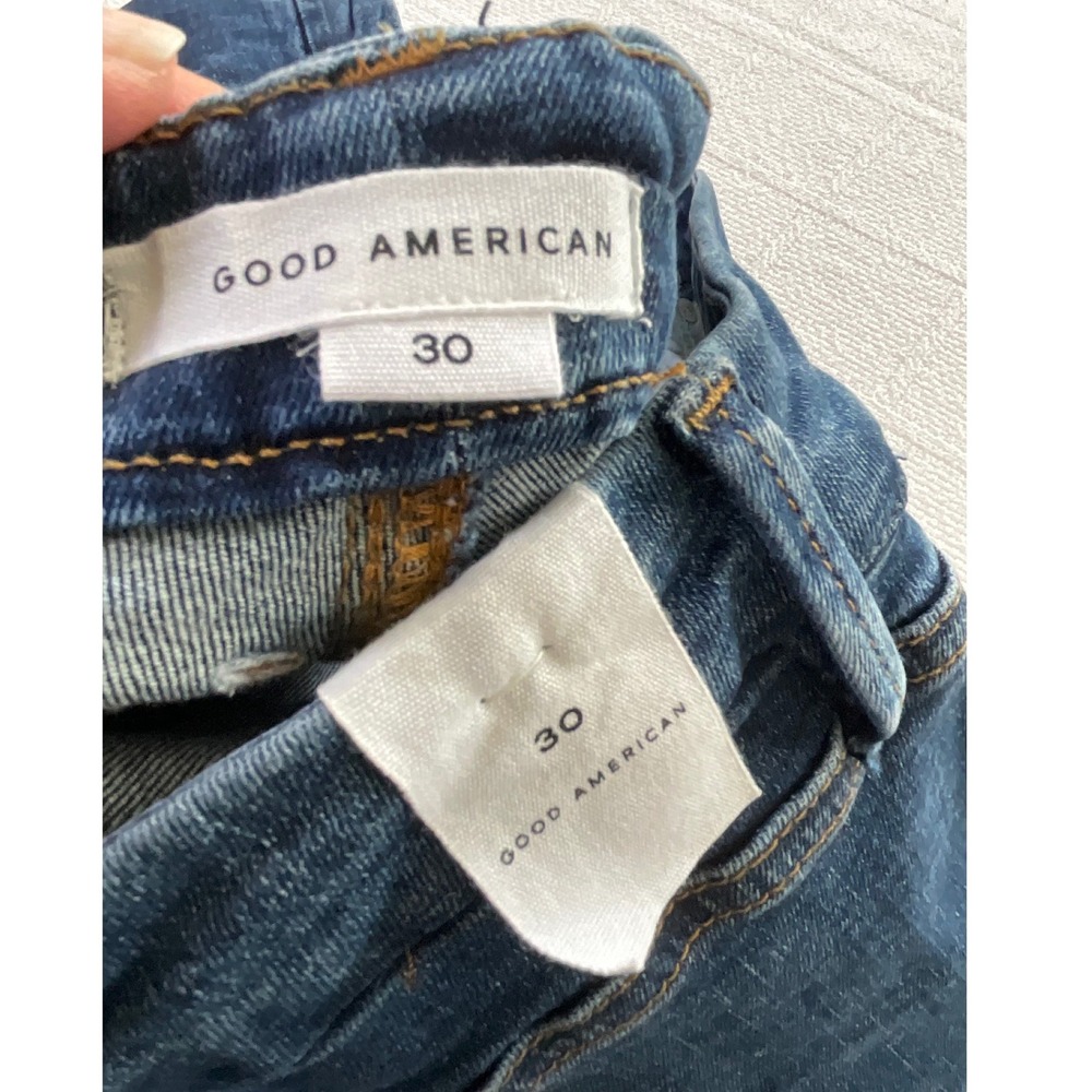 Good American Good Legs Skinny Sculpting Jeans Raw Hem Women Size 46x29 - Picture 3 of 6